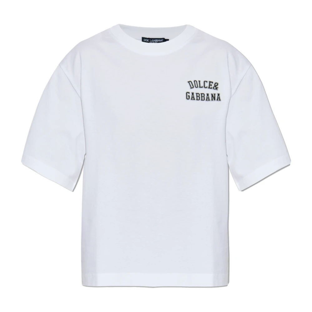 Dolce & Gabbana Damen Weiß - T-Shirt Mit Logo - Tops - S