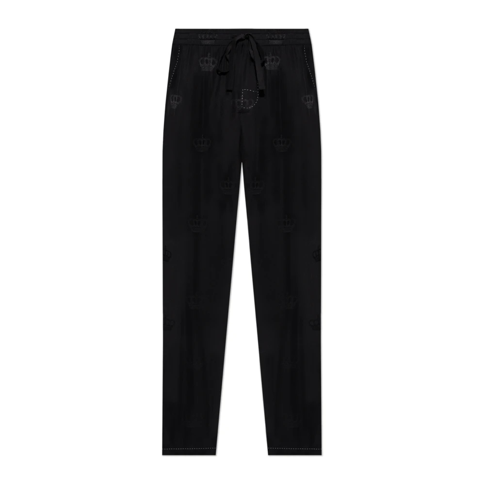 Dolce & Gabbana Herren Schwarz - Seidenhose - Trousers - K -Xl
