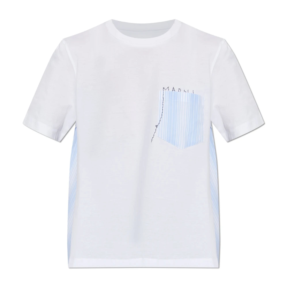 Marni Damen Weiß - T-Shirt Mit Tasche - Tops - 2XS