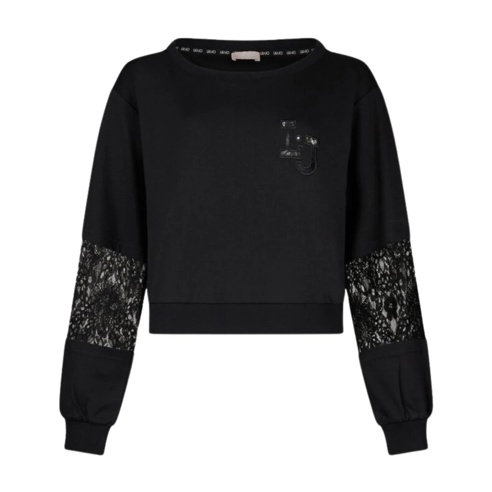 Liu Jo - Sweatshirt Mit Spitzeneinsätzen - Sweatshirts & Hoodies - Damen - Schwarzk - M