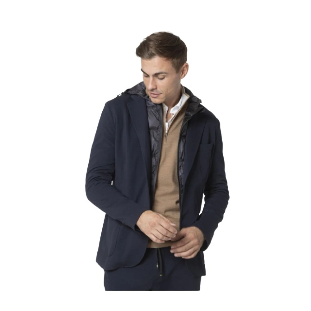 Mason's Herren Blau - Marineblaue Reisejacke Mit Abnehmbarer Kapuze - Jackets - 3XL