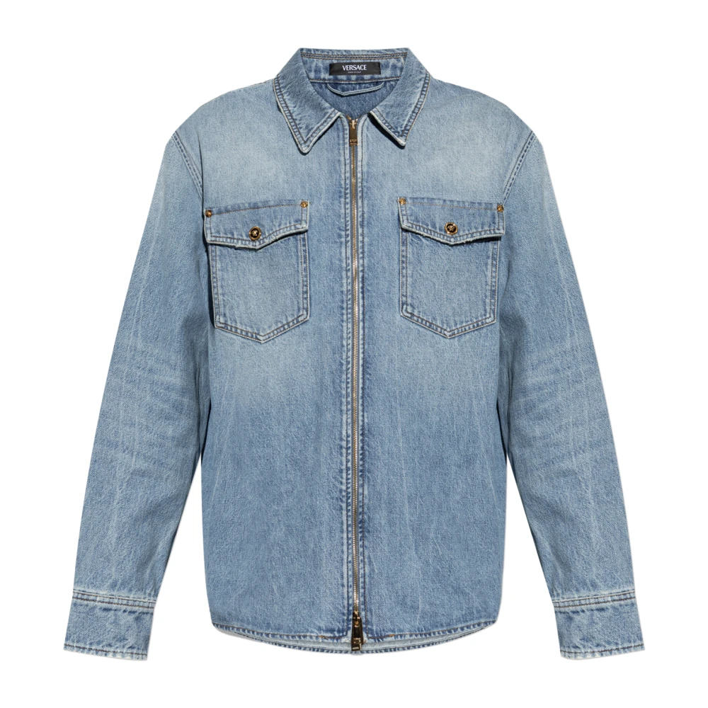 Versace Herren Blau - Denim Zip Overshirt - Shirts - 2XL