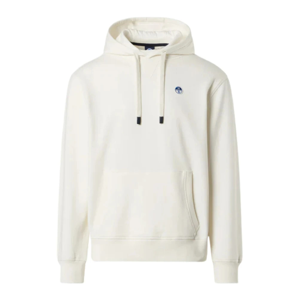 North Sails Herren Creme Kapuzenpullover Mit Logo-Patch Extra Klein - Bild 4
