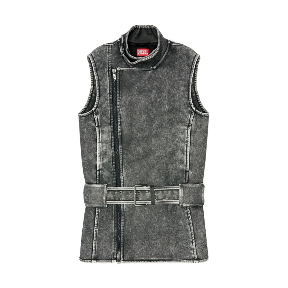 Diesel - Biker-Mini-Kleid Mit Gürtel - Jackets - Damen - Schwarzk - 2XS