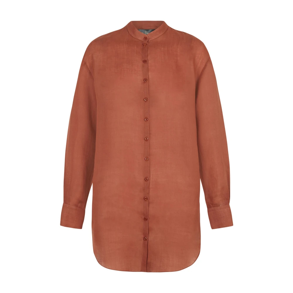 Cortana Damen Rot - Es Ramie Oversize Hemd - Blouses & Shirts - L