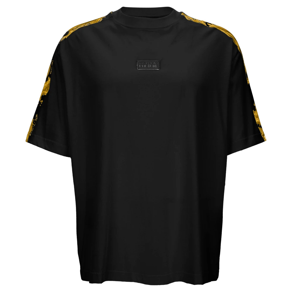 Versace Jeans Couture Herren Schwarz - Bedrucktes Baumwoll-Jersey T-Shirt - Tops - K - 2XL