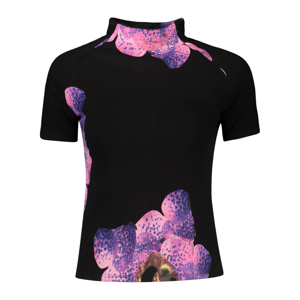 Desigual Damen Schwarz Bedrucktes T-Shirt Lacroix, Viskose, L - Bild 6