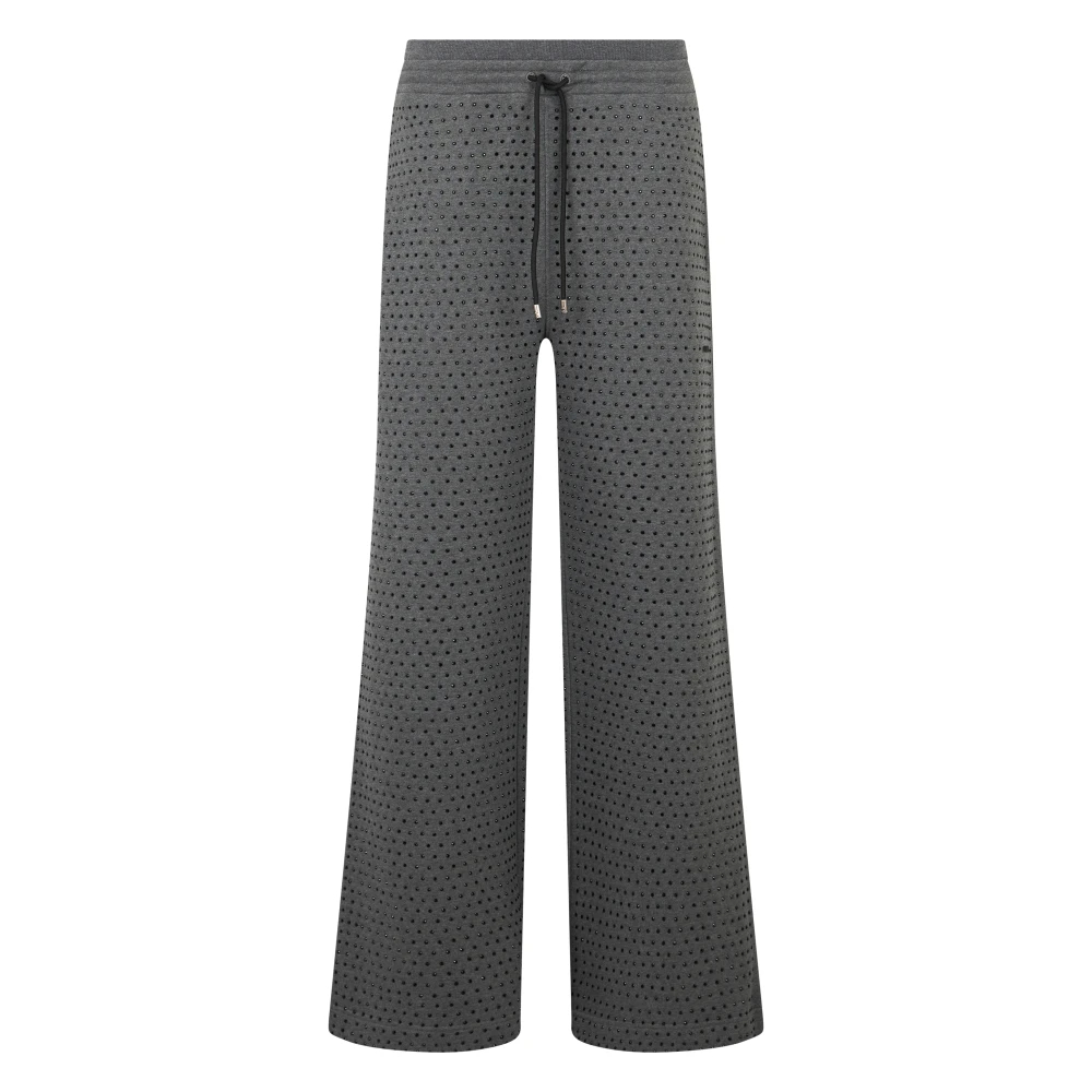 Pinko - Fleecehose Mit Strasssteinen - Trousers - Damen - Grau - S