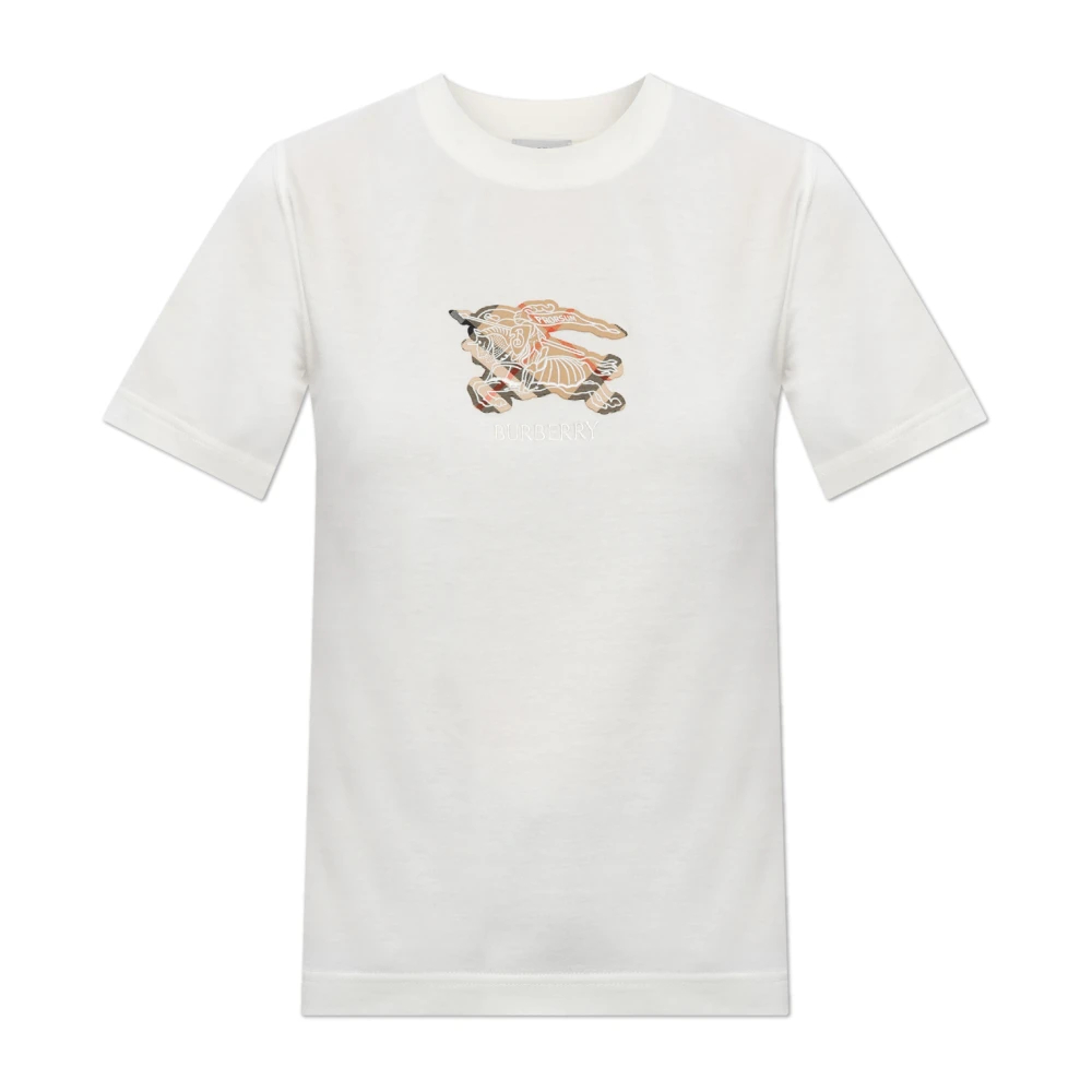 BURBERRY | Chalk white cotton EKD Check T-shirt | Women | XS - Bild 5
