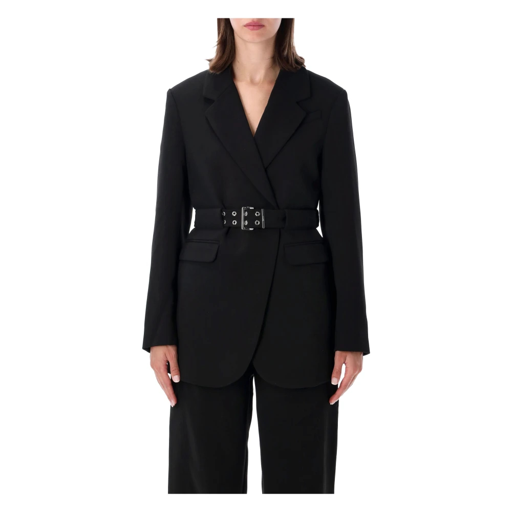 Ganni - Black Bonded Crepe Blazer - Jackets - Damen - Schwarzk - M - Bild 5