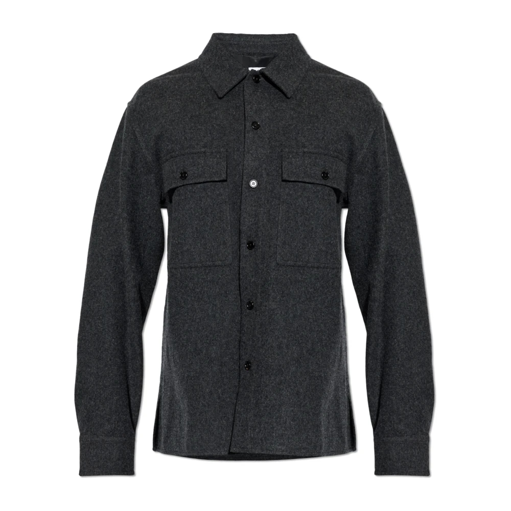 Jil Sander Herren Grau - Wollhemd Mit Taschen - Shirts - M