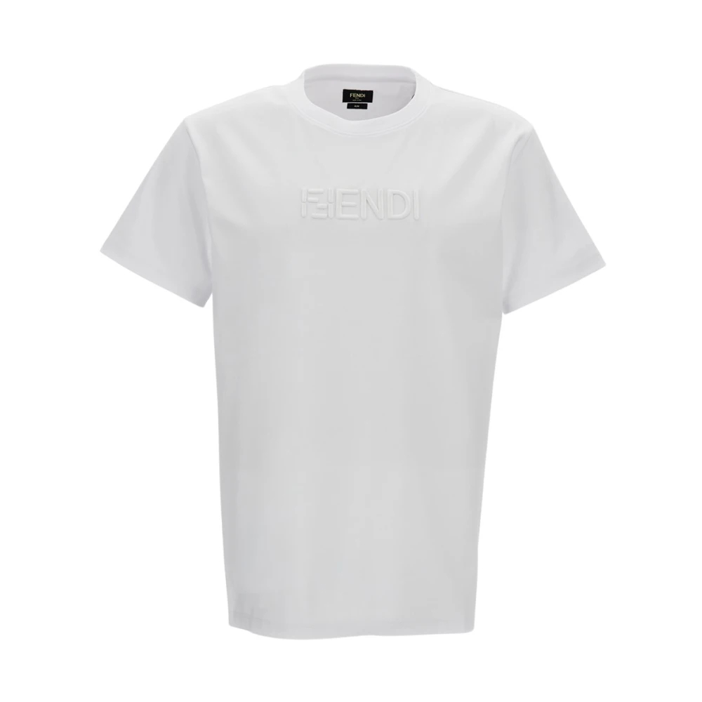 Fendi Herren Weiß - T-Shirt Mit Rundhalsausschnitt - Tops - L