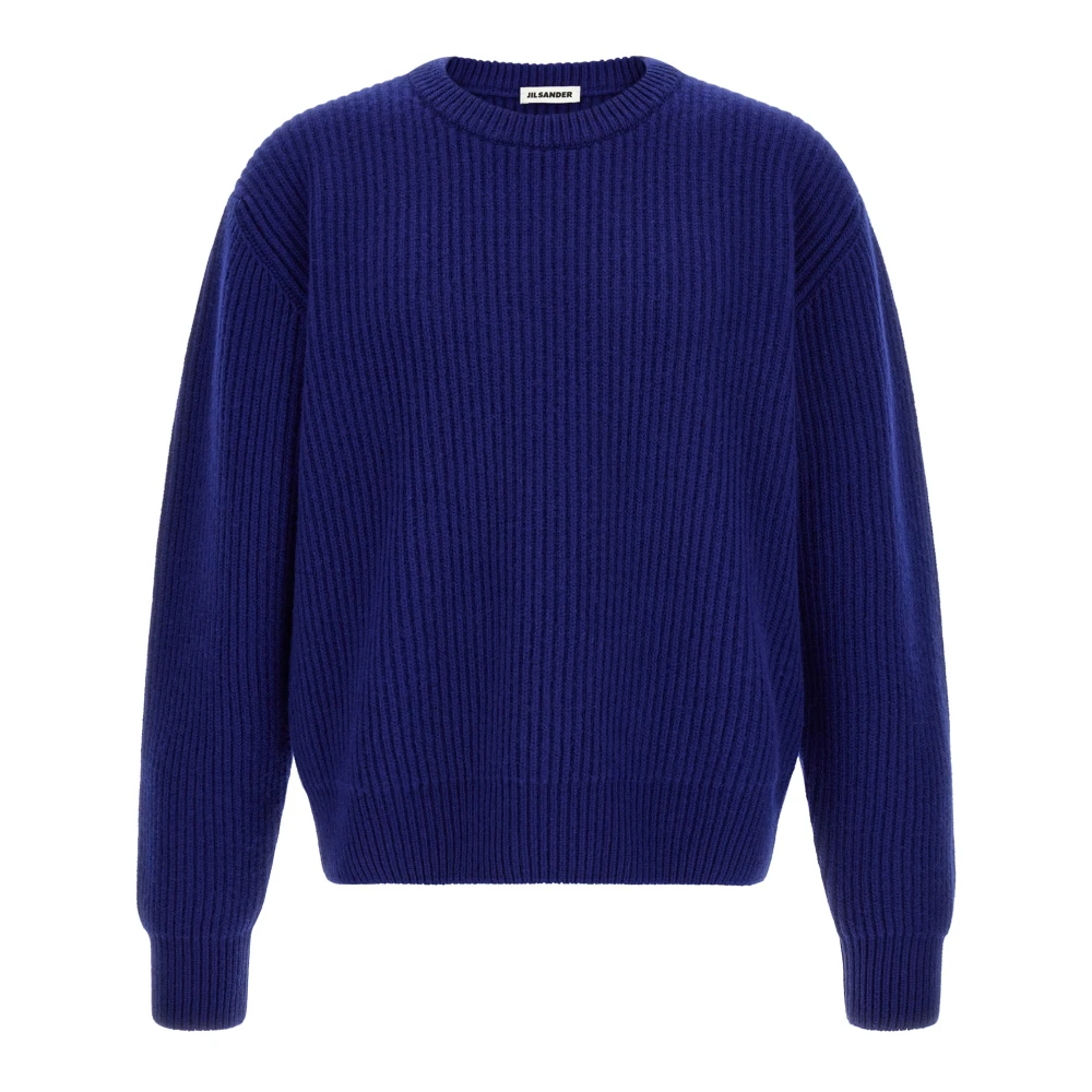 Jil Sander Herren Blau - Fisherman Rib Sweater - Knitwear - Xl