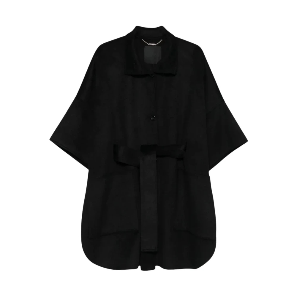Liu Jo Damen Schwarz - Wollmantel Mit Gürtel - Jackets - K - L