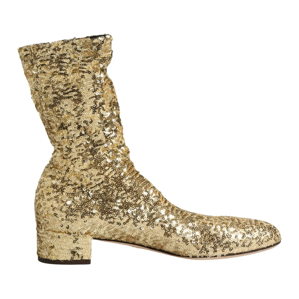 Dolce & Gabbana Damen Gelb - Kurze Stiefel Mit Mittelhohem Schaft - Shoes - 39 1/2 Eu