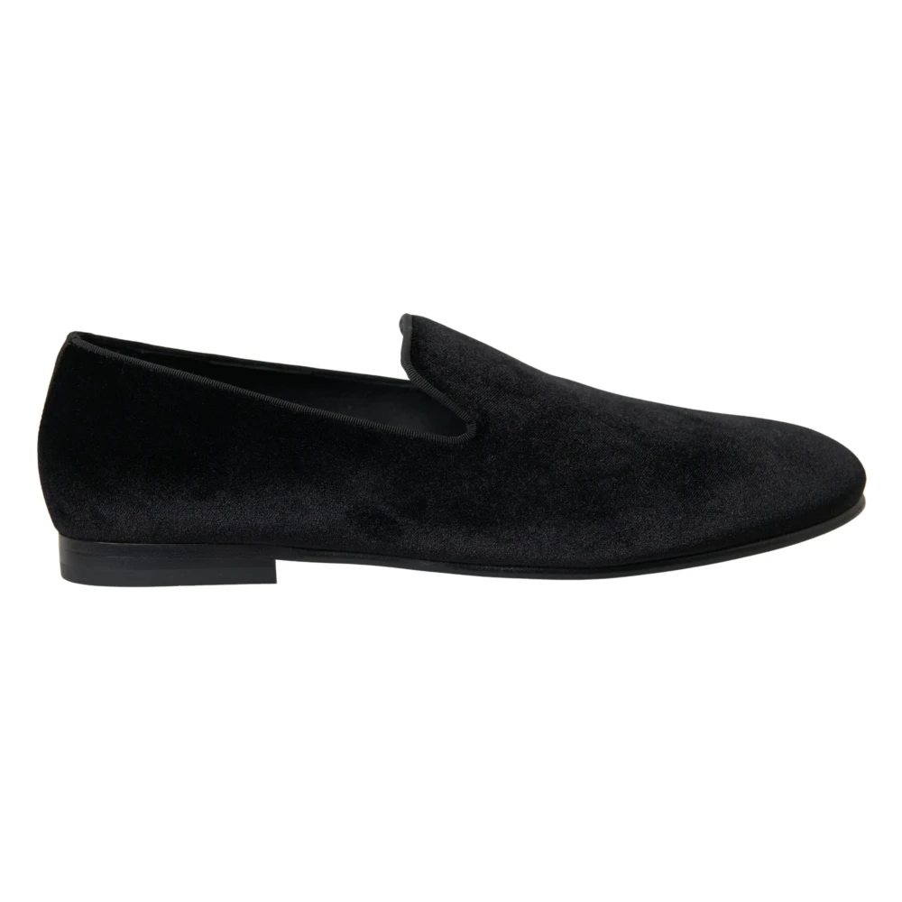 Dolce & Gabbana Herren Schwarz - Elegante E Samt-Loafers - Shoes - K - 39 Eu