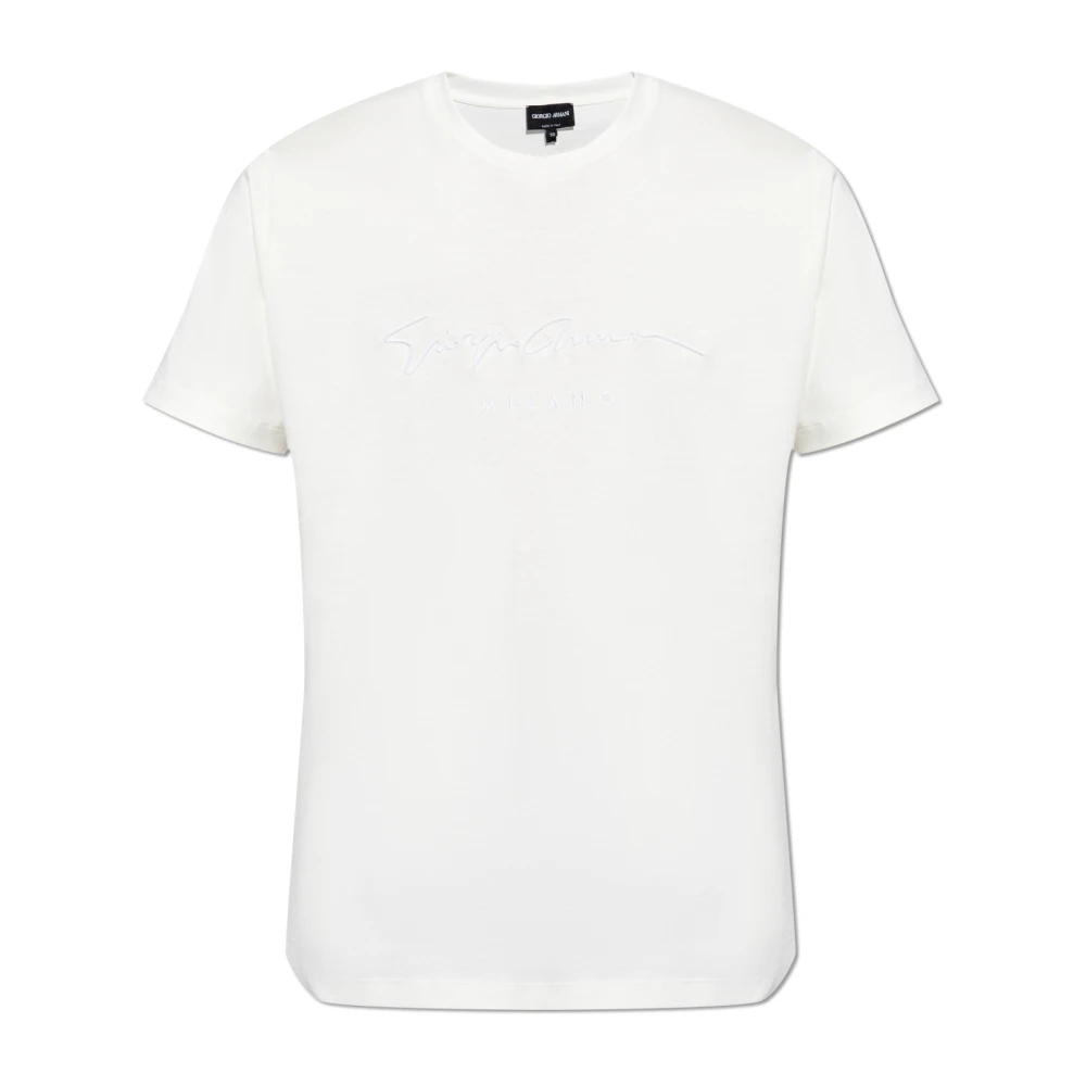 Giorgio Armani Herren Weiß - T-Shirt Mit Logo - Tops - Xl