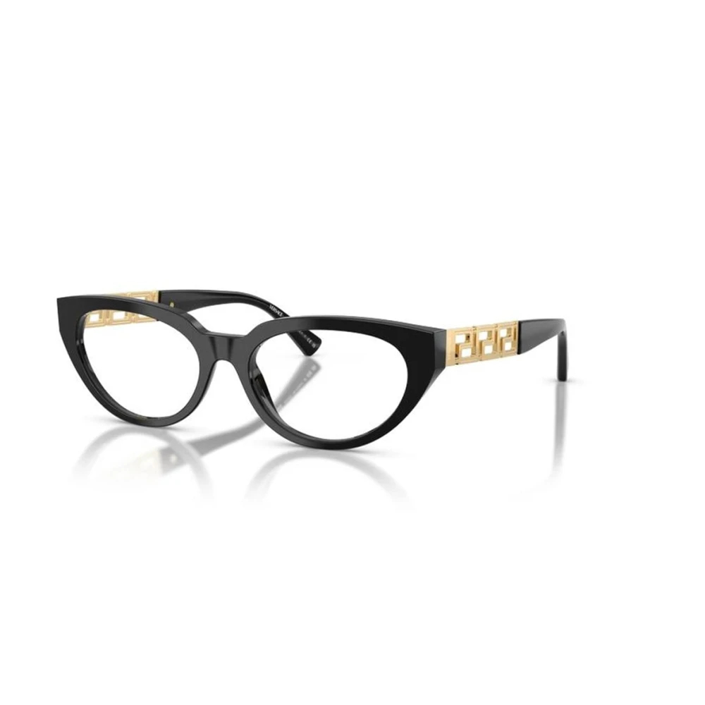 Versace VE3383 Brille für Damen in Schwarz, Cat-Eye Form aus Kunststoff, Größe Klein - Bild 2