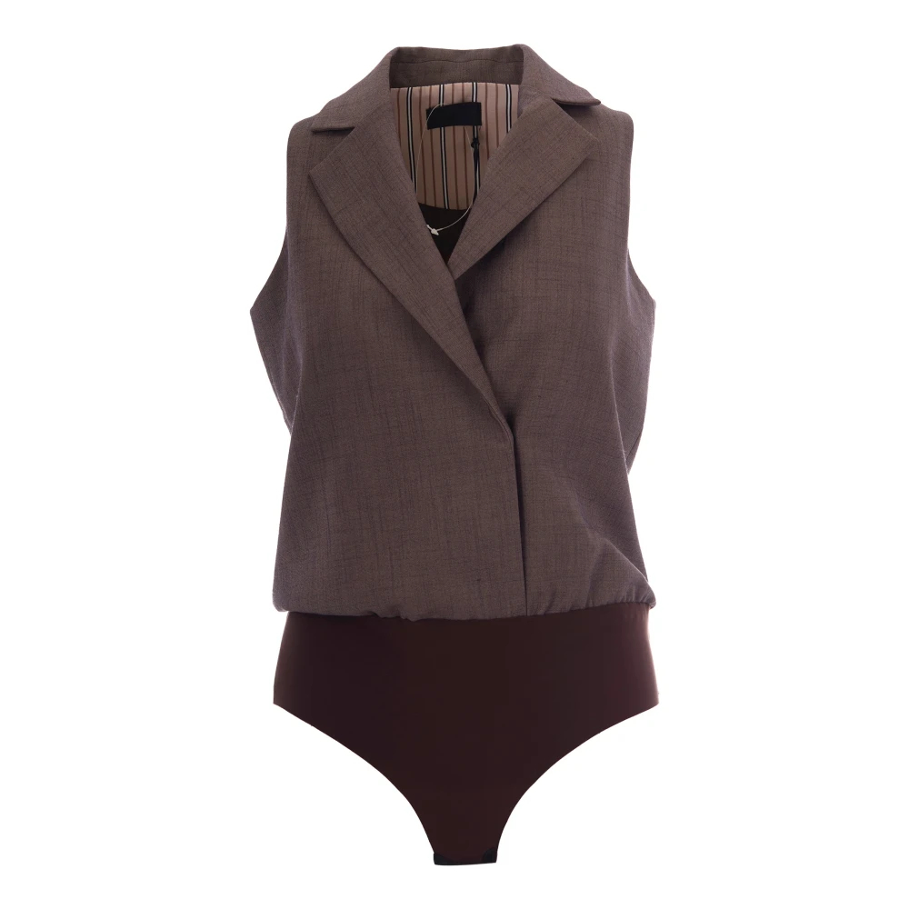 Liu Jo Damen Grau - Mélange Fabric Vest Bodysuit - Tops - M