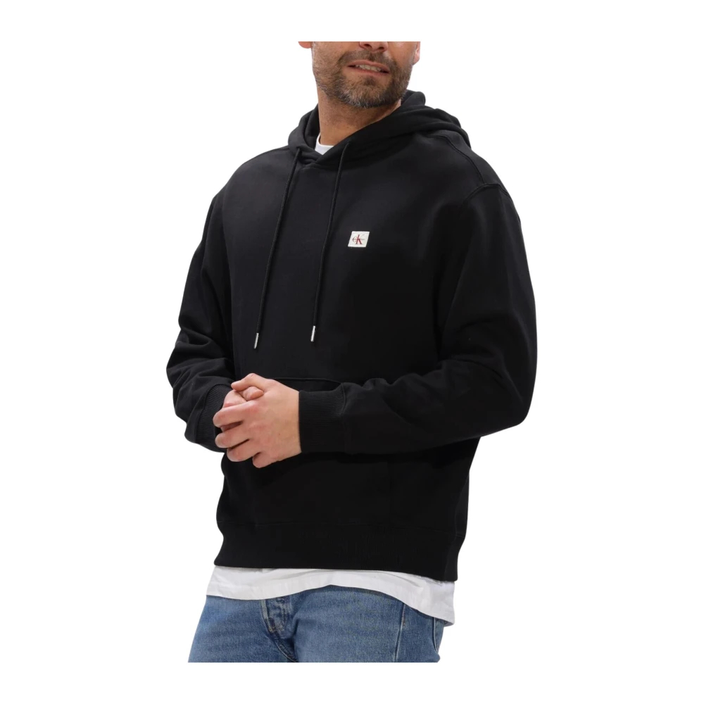 Calvin Klein - Cotton Terry Badge Hoodie - Sweatshirts & Hoodies - Herren - Schwarzk - M