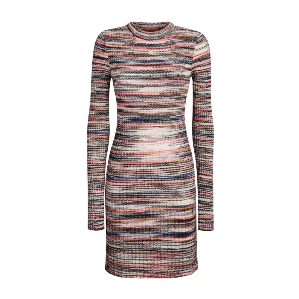 Missoni Damen Multicolor - Bunt Gestricktes Kleid Rundhalsausschnitt - Dresses - Mehrfarbig - S