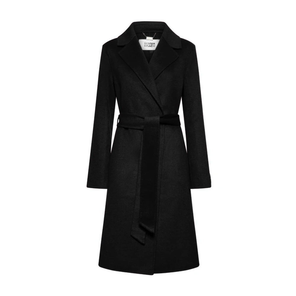 Silvian Heach Damen Schwarz - Mantel Mit Gürtel - Coats - K - Xs
