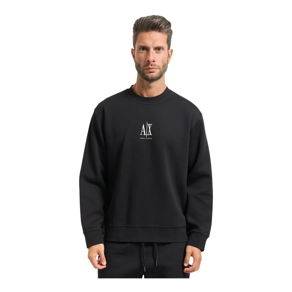Armani Exchange Herren Schwarz - Er Sweatshirt Mit Logo - Sweatshirts & Hoodies - K - Xs