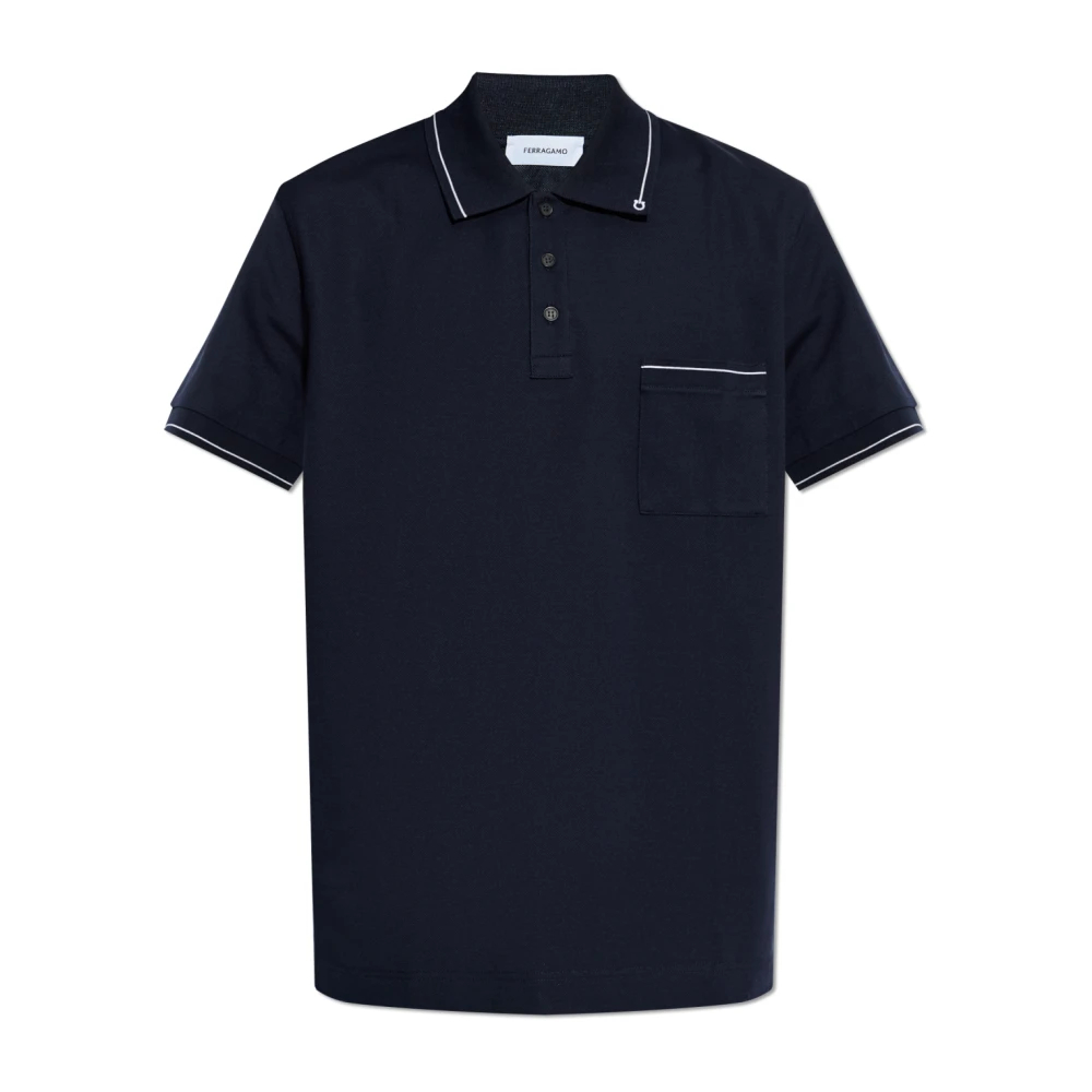 Ferragamo Herren Blau - Polo Mit Tasche - Tops - L