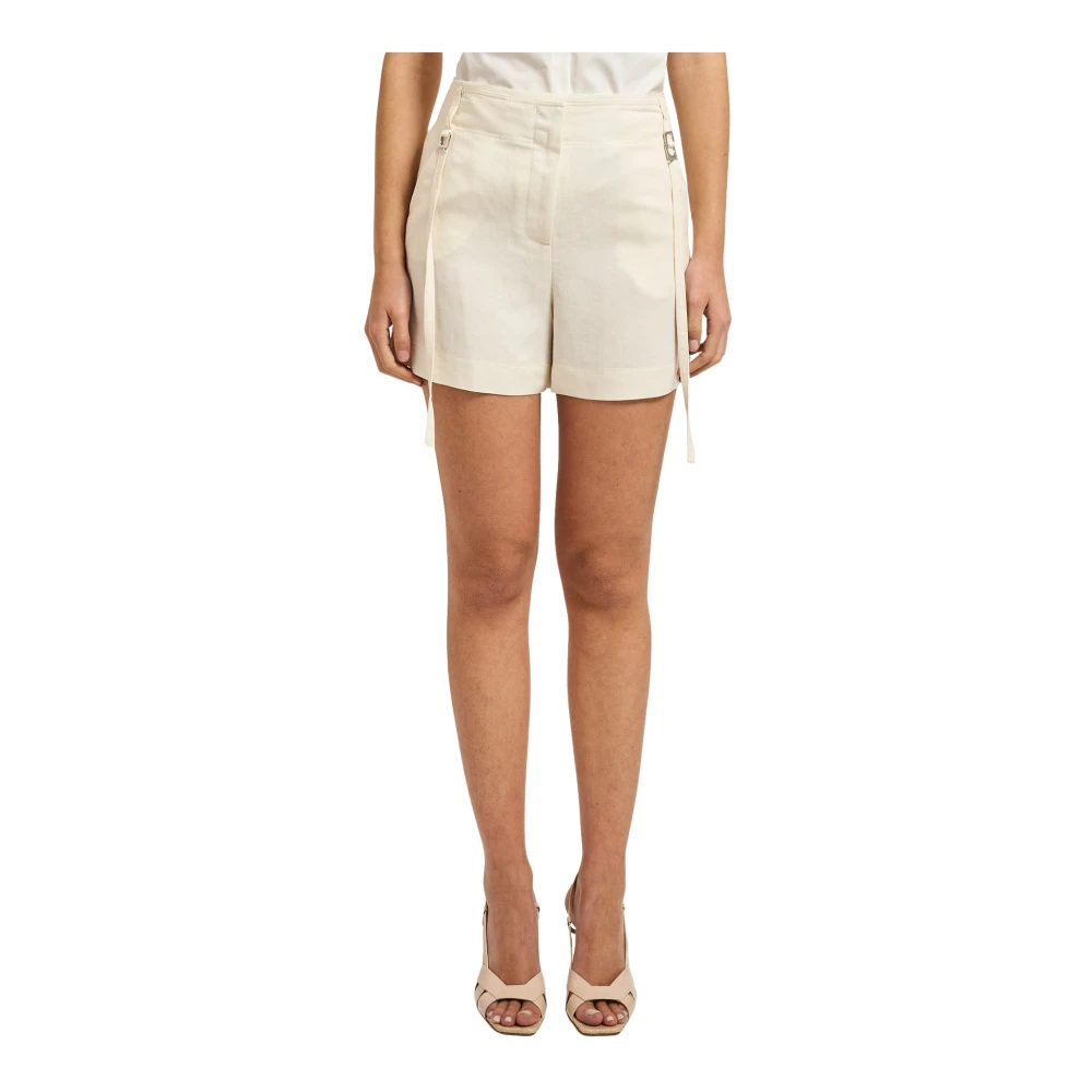 Patrizia Pepe Damen Beige - Tailored Linen Shorts - Shorts - M