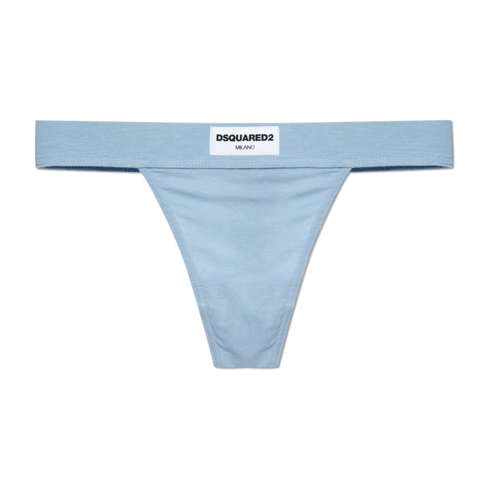 Dsquared2 Damen Blau - Strings Mit Logo-Patch - Underwear - 2XL