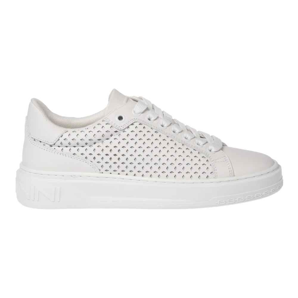 Baldinini Damen Weiß - Perforated Leather Sneaker - Shoes - 39 Eu