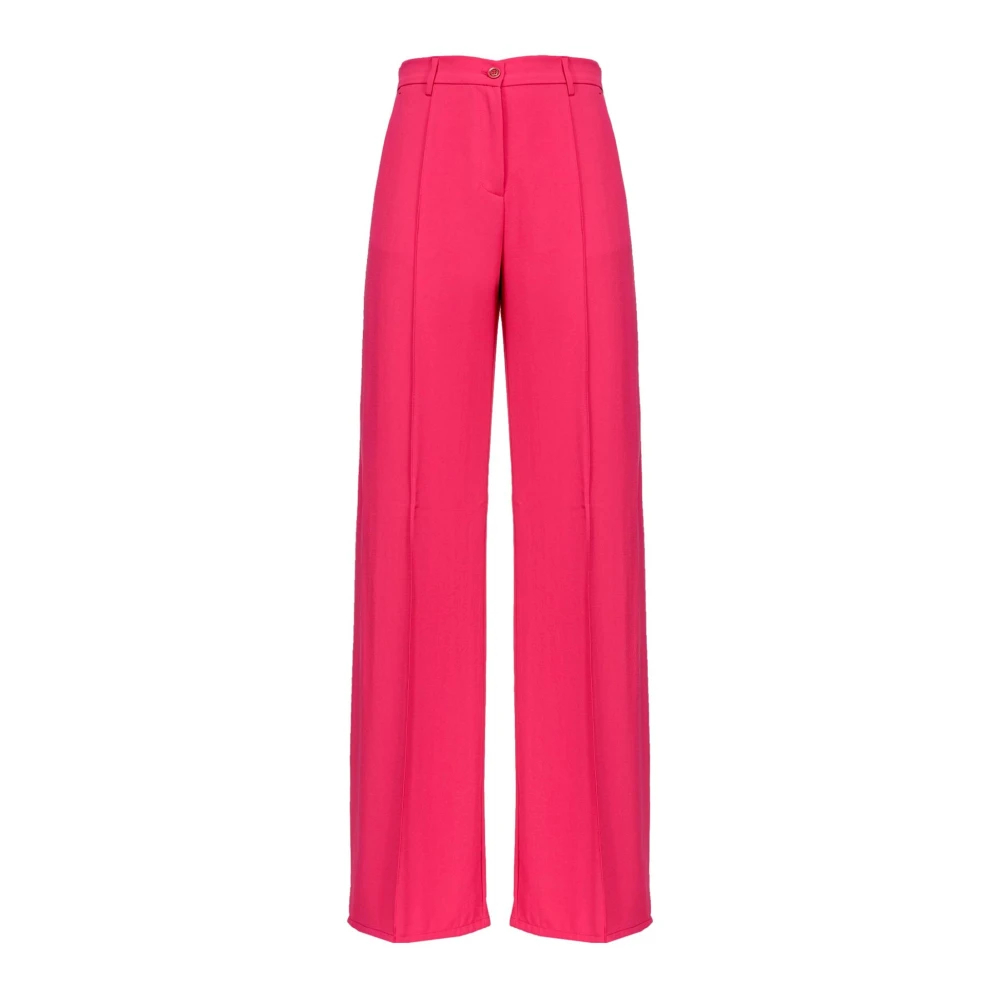 Pinko Damen Rosa - Weitgeschnittene- Fließende Crêpe-Hose - Trousers - S