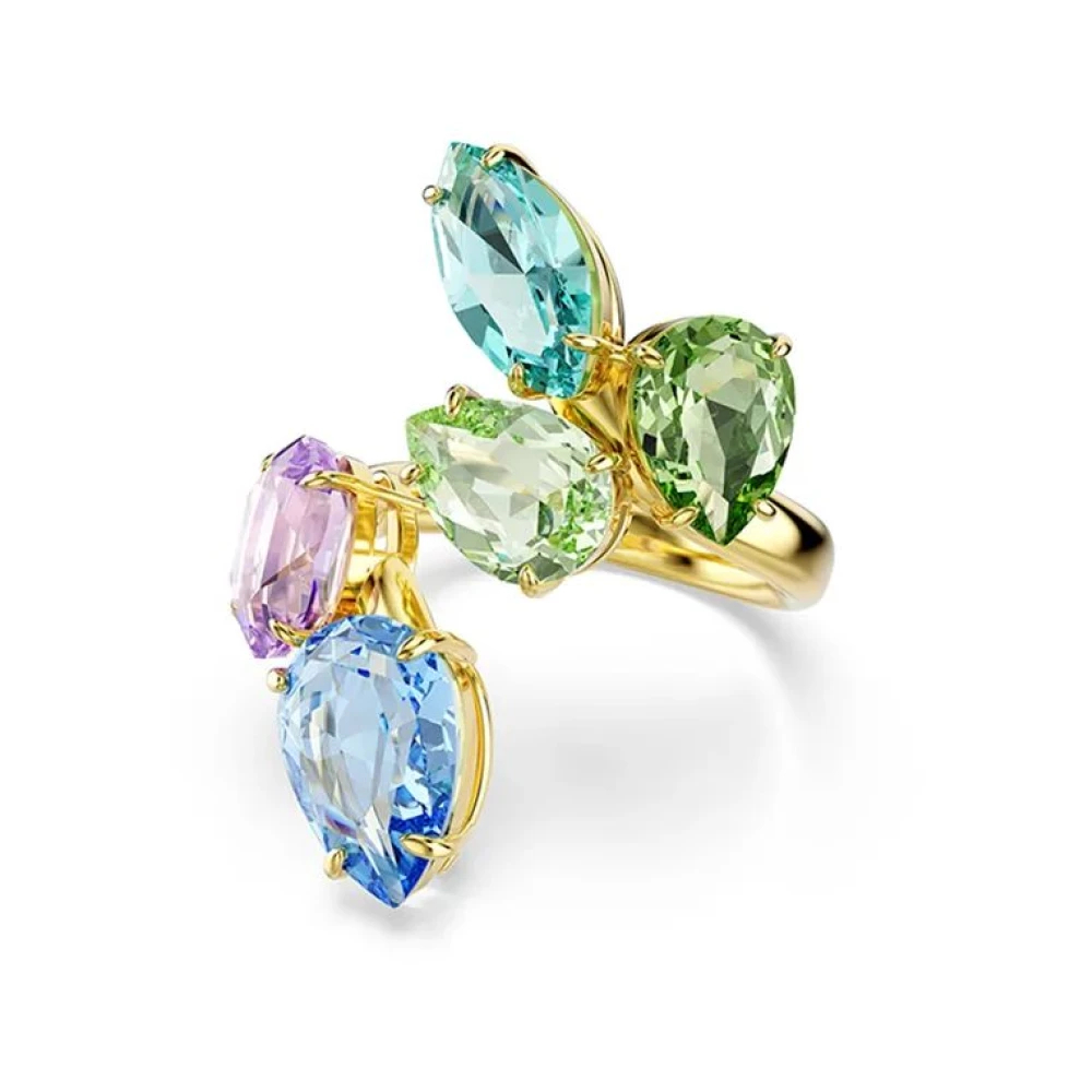 Swarovski Damen Blau/Gelb/Lila Fingerring "Schmuck Geschenk Gema Ring" Gr. 52, Bunt (Goldfarben, Grün, Türkis), Fingerringe, 52, Metall, Fingerri... - Image 5