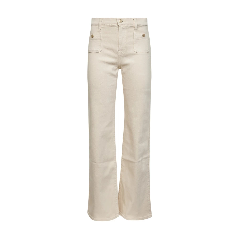 7 For All Mankind Damen Beige - Mid-Rise Flared Jeans - Jeans - W26