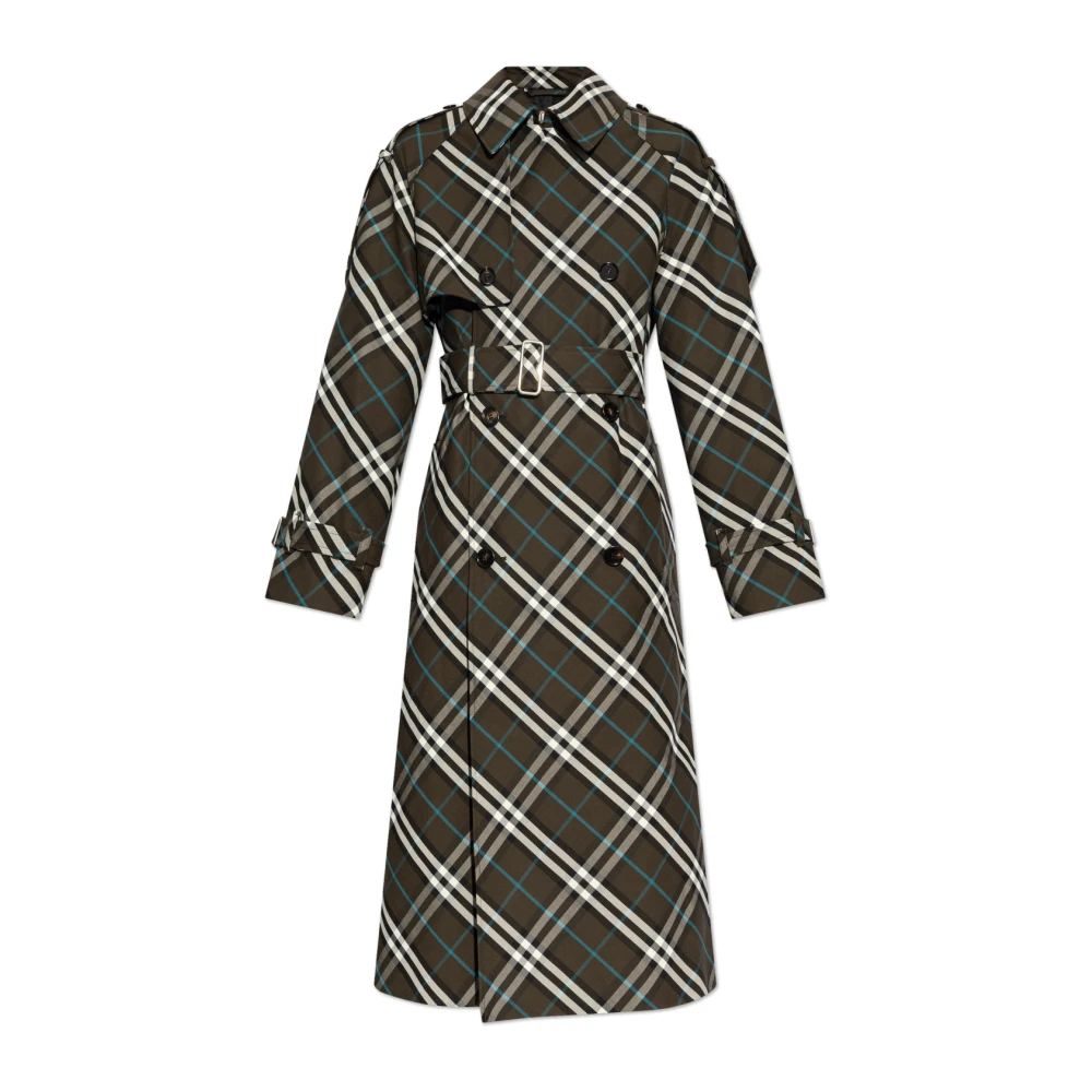 Burberry Damen Grün - Trenchcoat Mit Karomuster - Coats - 3XS