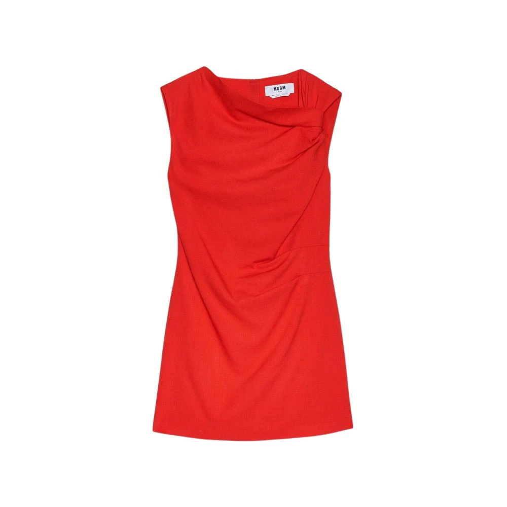 Msgm Damen Rot - Kleid Mit Drapiertem Ausschnitt - Dresses - Xs