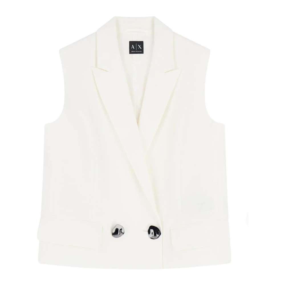 Armani Exchange Damen Weiß - Linen Twill Vest - Jackets - Xs