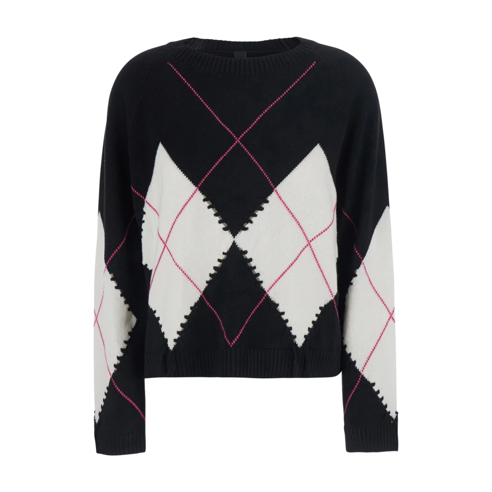 Pinko - Pullover Mit Perforiertem Argyle-Muster - Knitwear - Damen - Mehrfarbig - Xs