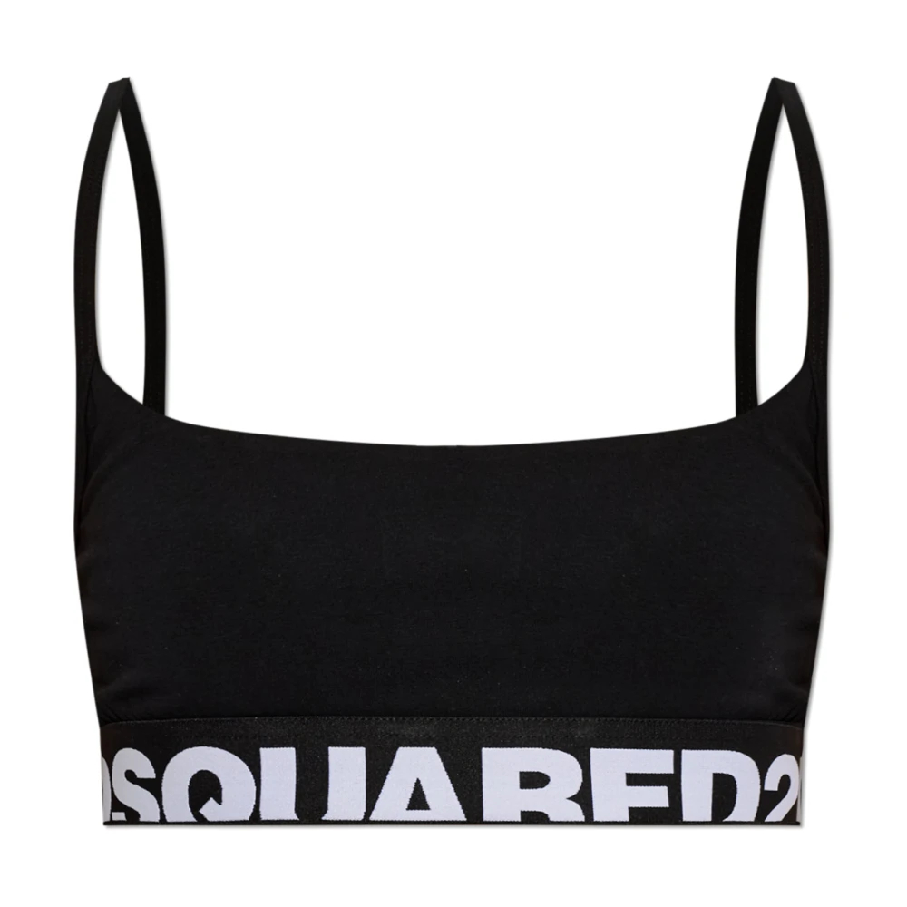 Dsquared2 Damen Schwarz - Lingerie Top With Logo - Underwear - K - 2XL