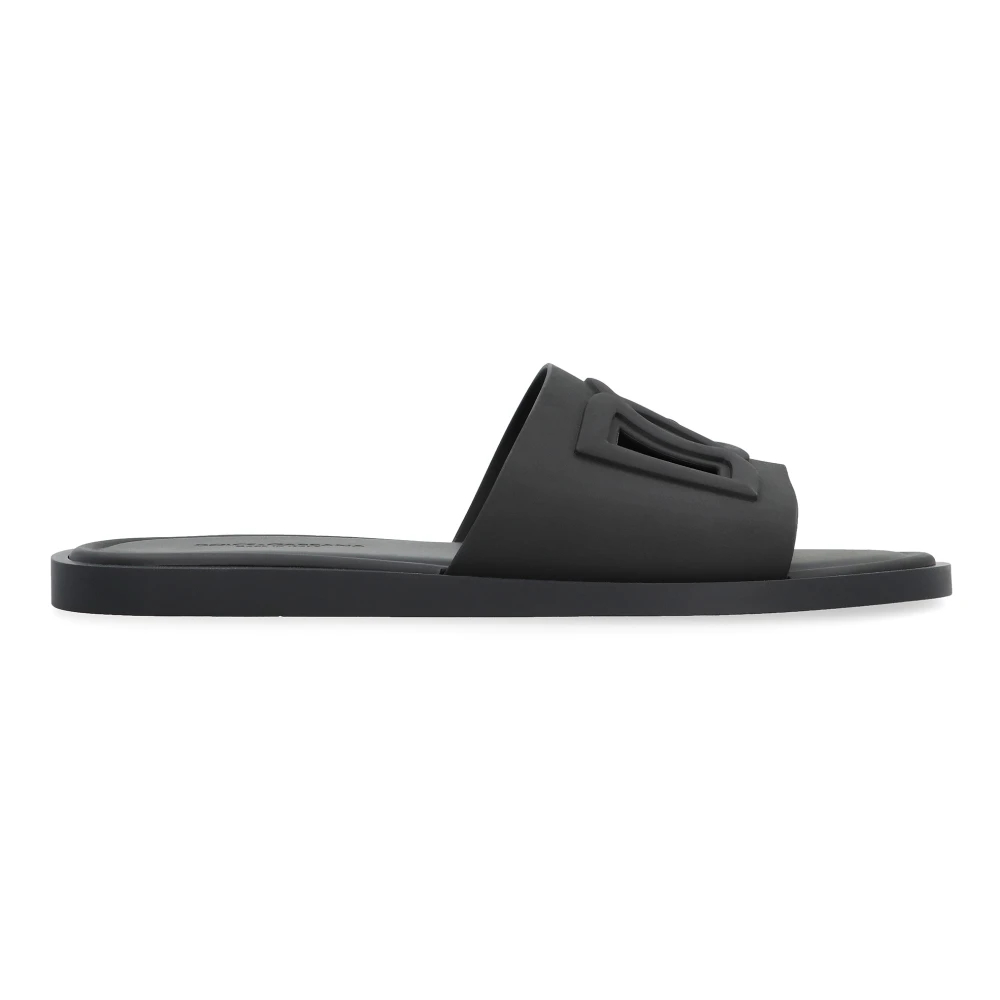 Dolce & Gabbana Herren Schwarz - Gummisandalen Mit Ausschnitten - Shoes - K - 44 Eu