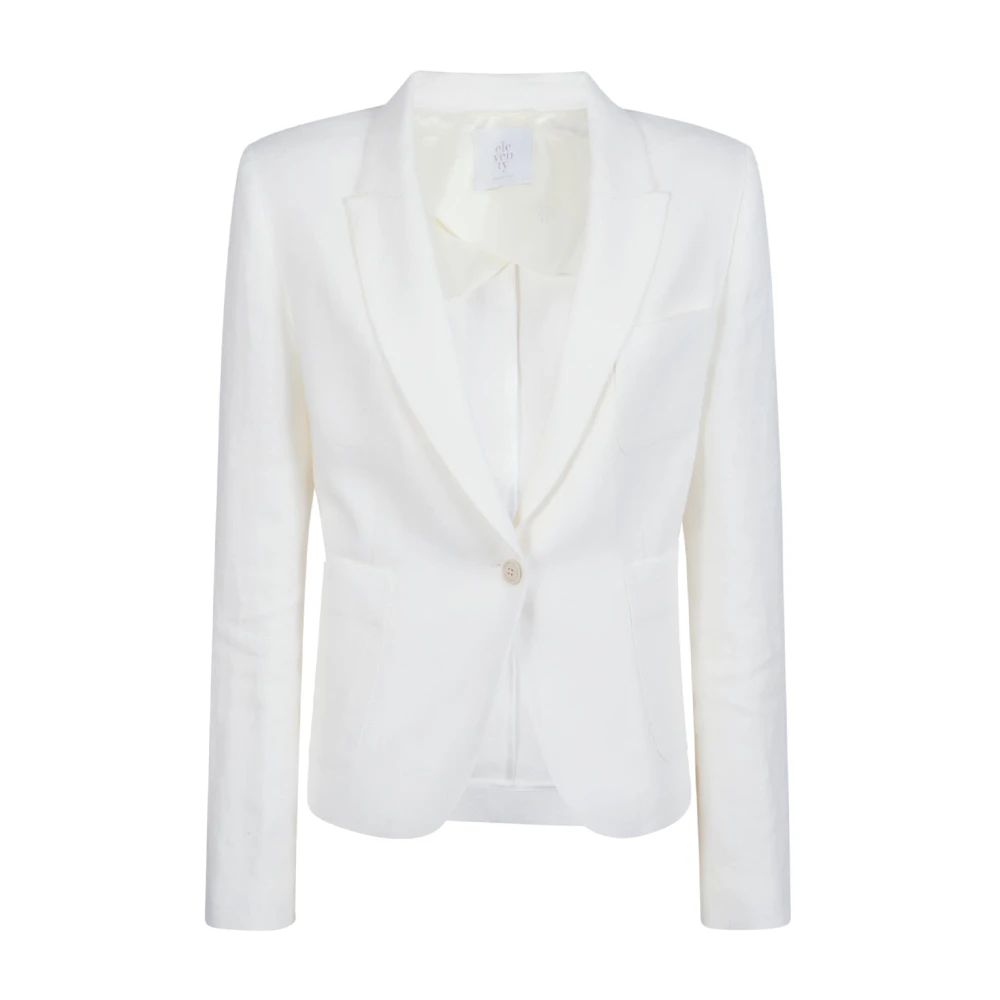 Eleventy Damen Weiß - Kurze- Einreihige Jacke - Jackets - Xl