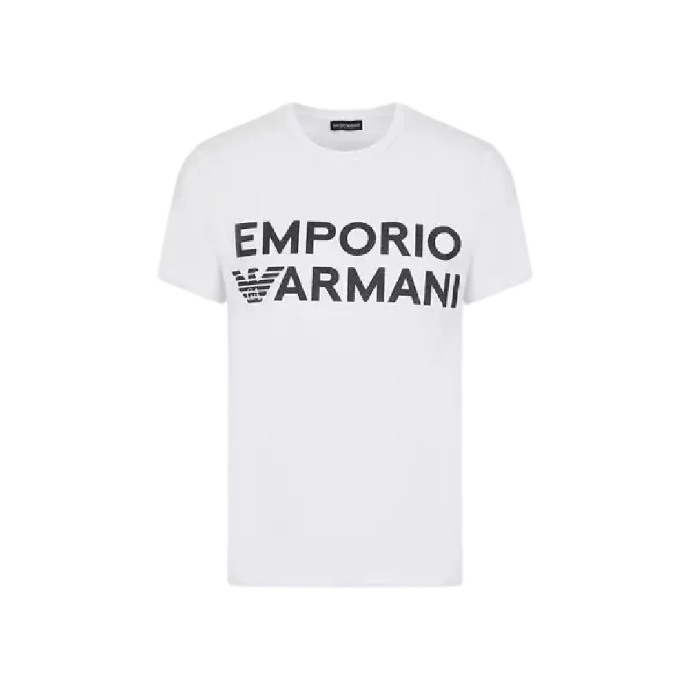 Emporio Armani Herren Weiß - Logo T-Shirt - Tops - S