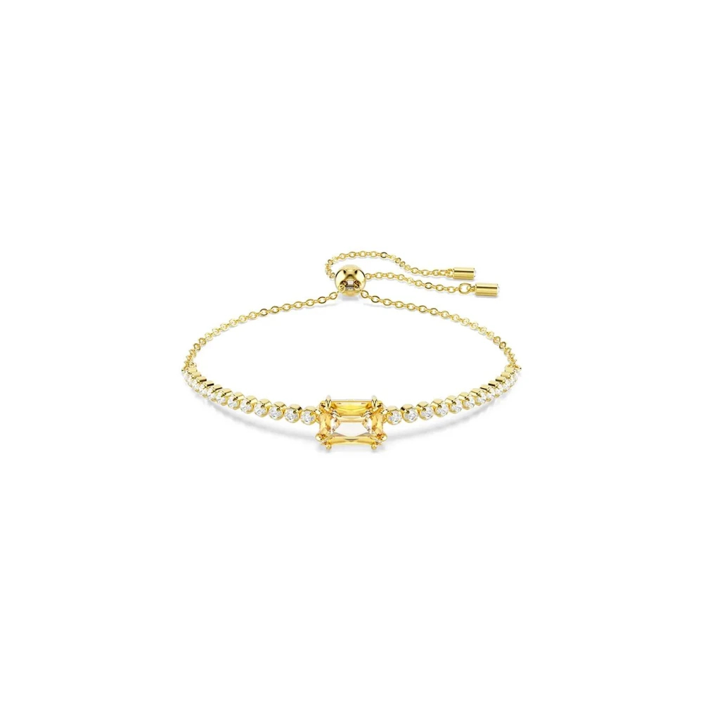 Swarovski Matrix Tennis Armband, Verschiedene Schliffe, Karamell, 18K Goldbeschichtet Braun - Bild 8