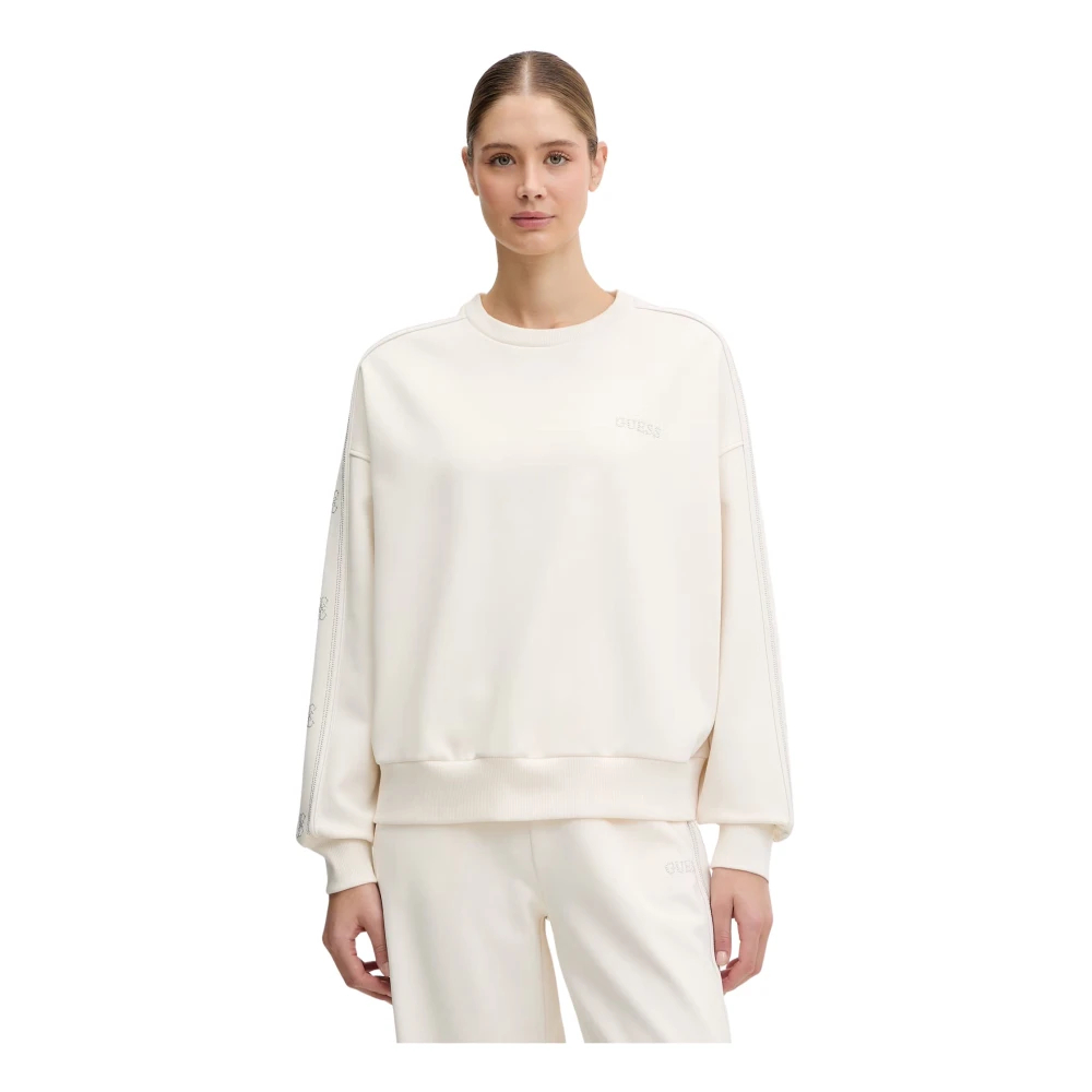 Guess Damen Weiß Sweatshirt V6rq96 Kcx22 Regular Fit - Bild 3