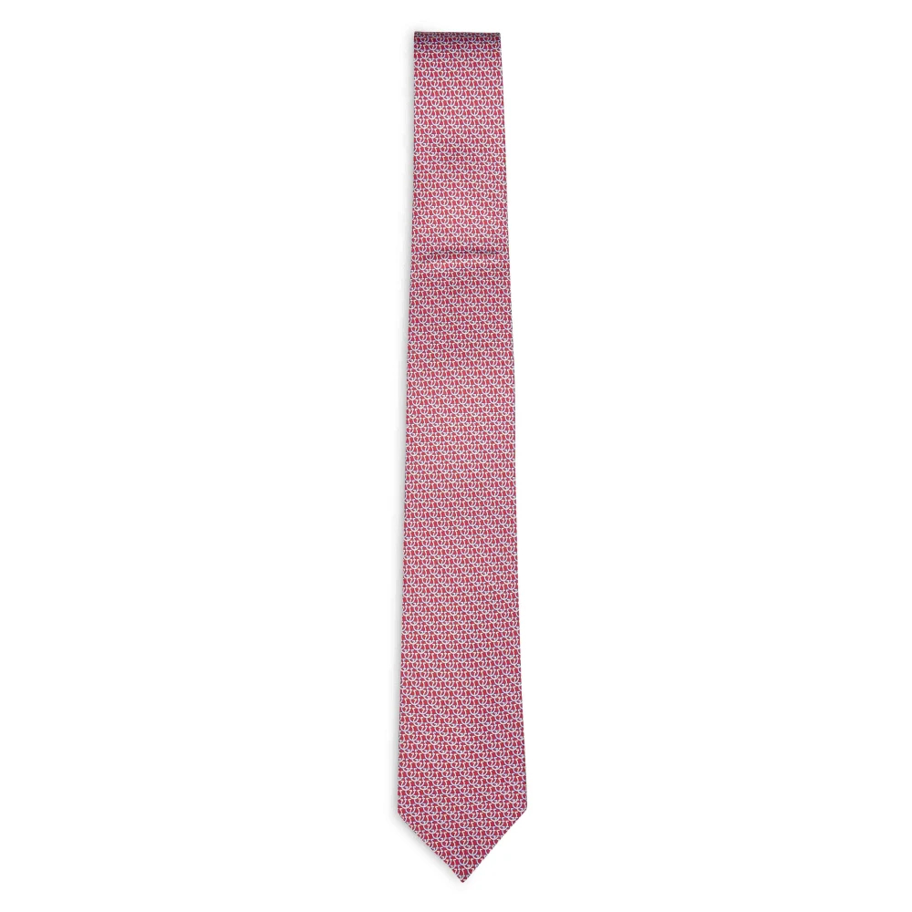 FERRAGAMO | Red Gancini silk twill Cerchio tie | male | PZ - Bild 3