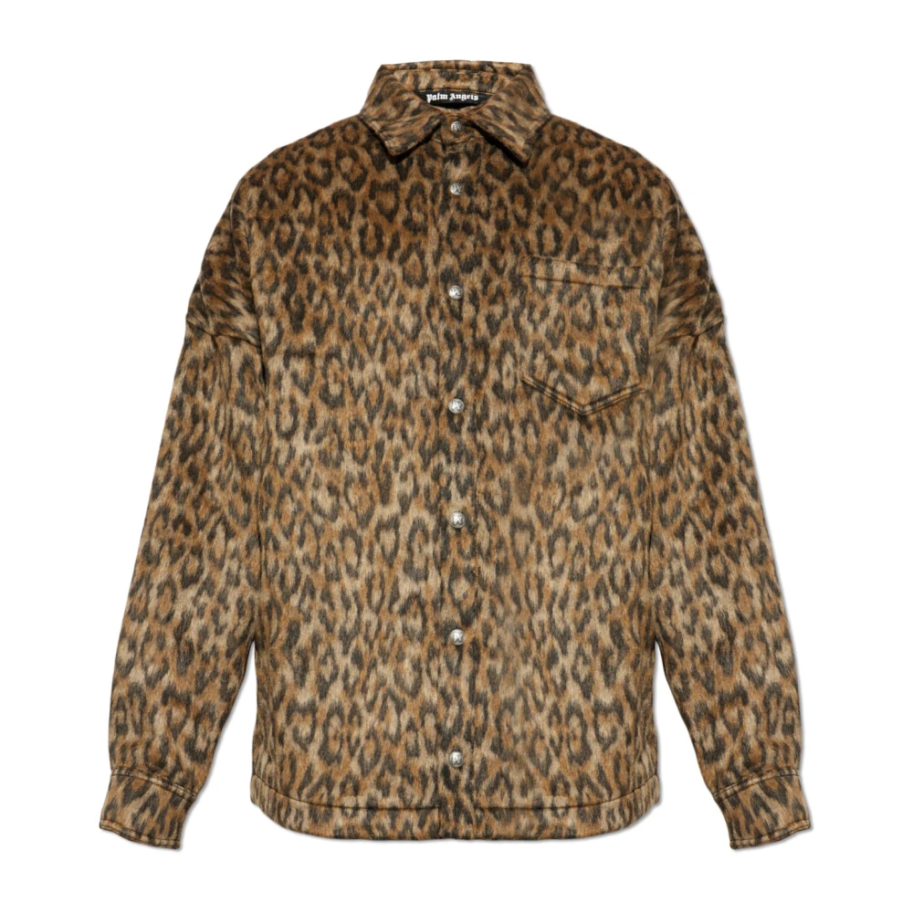 Palm Angels Herren Beige - Animalier Overshirt - Shirts - M