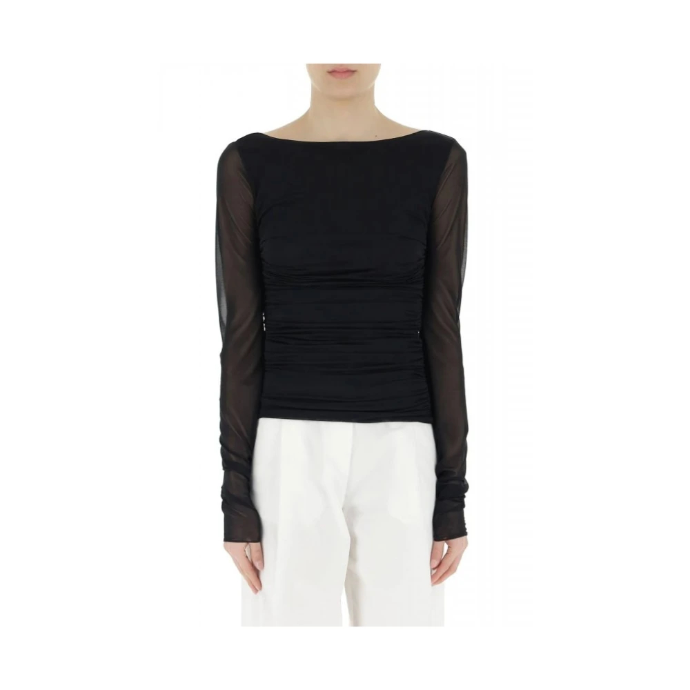Emporio Armani Damen Schwarz - Wrinkled Top - Tops - K - M