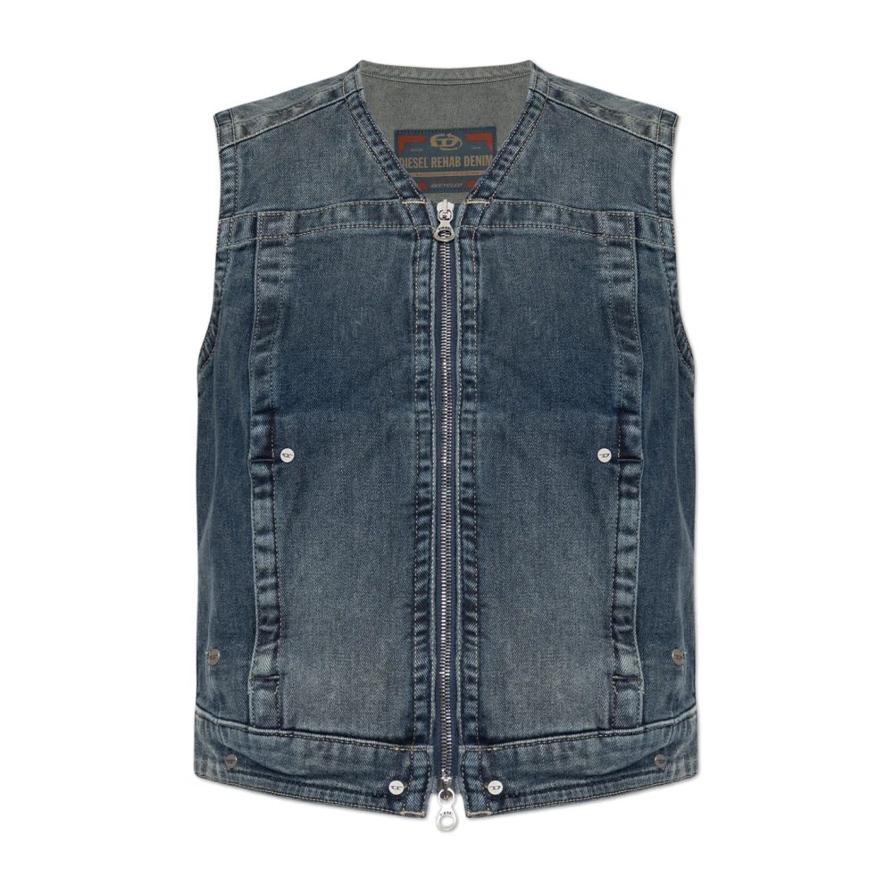 Diesel Damen Blau - Denim Weste - Jackets - Xs