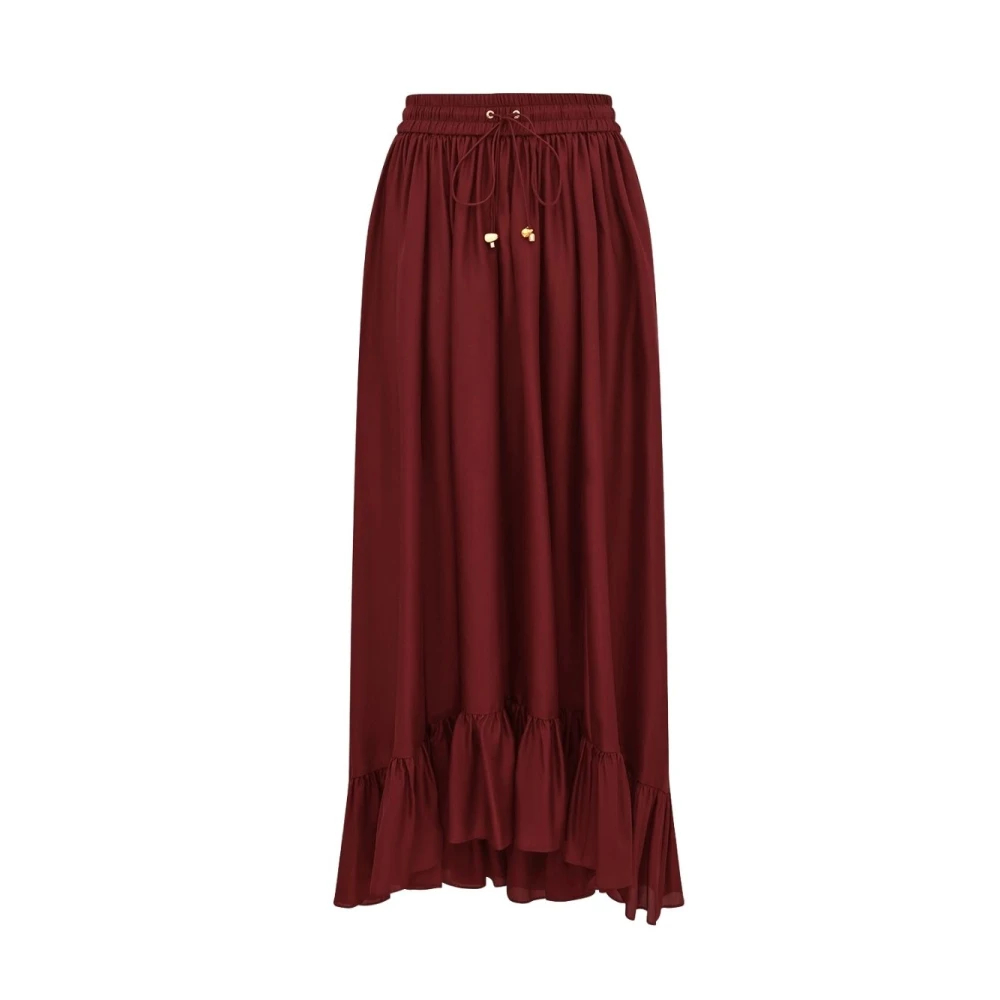 Zimmermann Damen Bordeaux Seidenrock Aster Maxi, Gr. 36 - Image 4