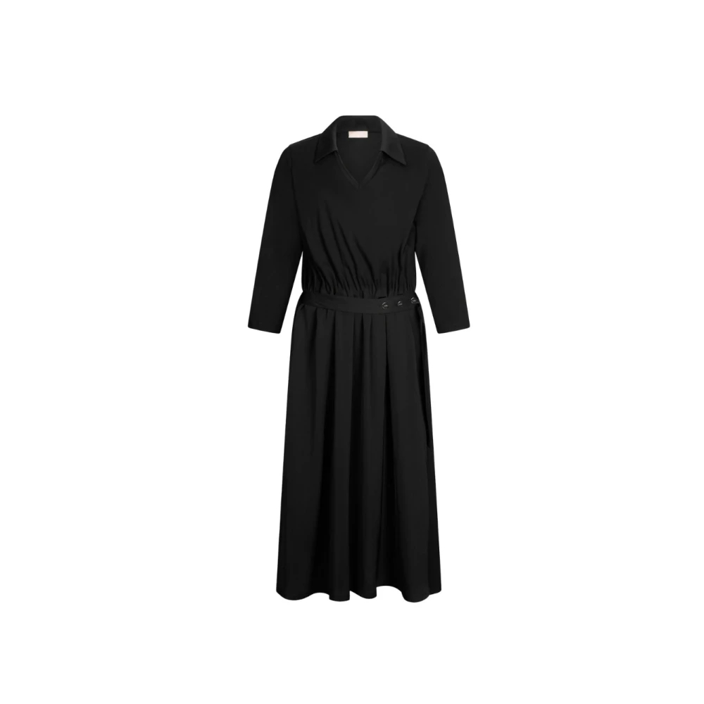 Liu Jo Damen Schwarz - Ausgestelltes Midikleid - Dresses - K - Xl